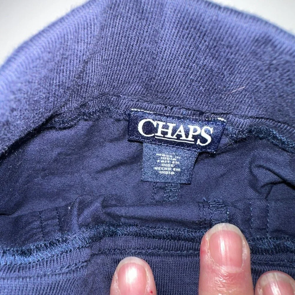CHAPS Baby Boys 9M Shirt/Pants Set Navy Pants & blue/red plaid Shirt